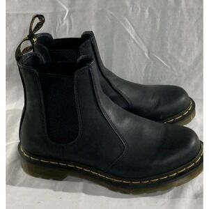 Dr. Martens Boots Womens Size 8 Black 2976 Chelsea Leather Ankle Elastic Slip On